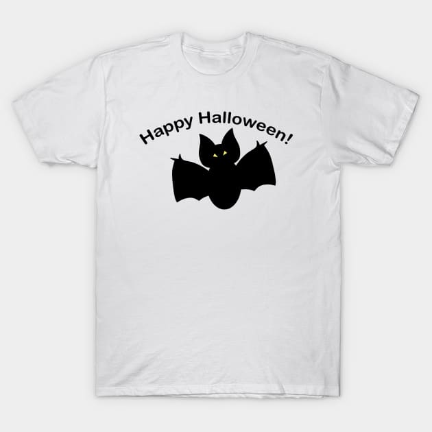 Happy Halloween Shadow Bat T-Shirt by MysticHeart